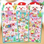 3D Puffy Christmas Stickers Set – Reusable Holiday Craft Stickers for Kids