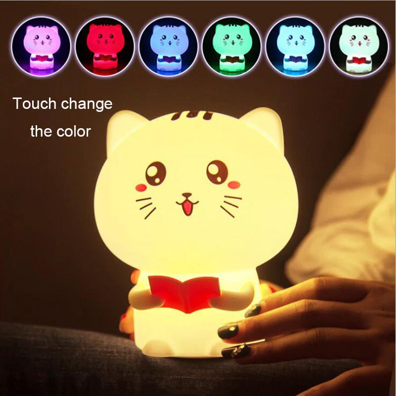Reading Kitty - Silicone Lamp (3)