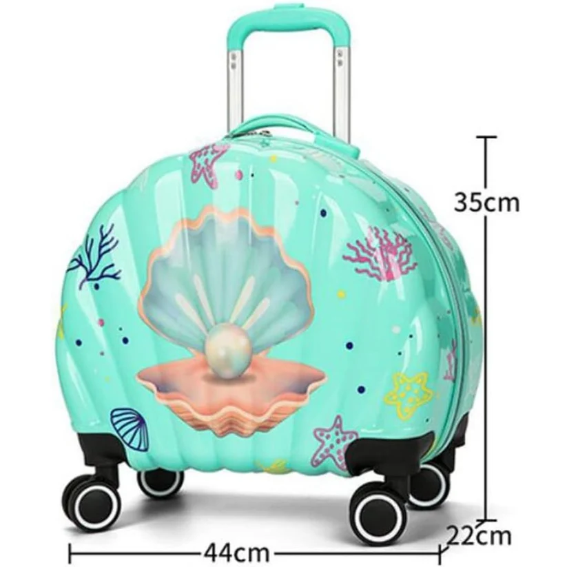 Sea Shell Shaped Trolley Bag with Vanity (6)