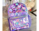 Sparkling Toddler Backpack Mini Holographic Bag for Kids Cat