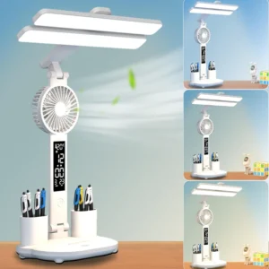 Stylist Desk Lamp - Fan + Clock (1)