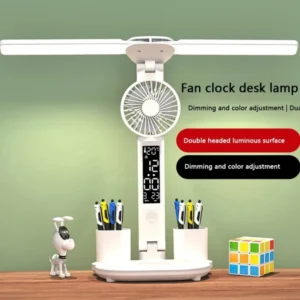 Stylist Desk Lamp - Fan + Clock (19)