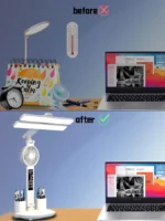 Stylist Desk Lamp - Fan + Clock (4)