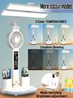 Stylist Desk Lamp - Fan + Clock (5)