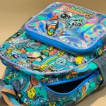 12 Inch Kids Luxury Backpack Holographic Cartoon Themed Mini School Bag with Front Pocket Cute Durable for Preschoolers Monster Pocket