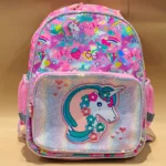 12 Inch Kids Luxury Backpack Holographic Cartoon Themed Mini School Bag with Front Pocket Cute Durable for Preschoolers Unicorn