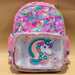 12 Inch Kids Luxury Backpack Holographic Cartoon Themed Mini School Bag with Front Pocket Cute Durable for Preschoolers Unicorn