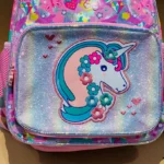 12 Inch Kids Luxury Backpack Holographic Cartoon Themed Mini School Bag with Front Pocket Cute Durable for Preschoolers Unicorn Pocket