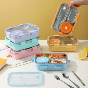 Pastel Lunchbox with 3 Compartments For Kids and Teenagers (1)