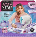 Stitch ‘N Style Fashion Studio by Spin Master – Kids Sewing Machine with Pre-Threaded Fabric & Smart Sensor | DIY Fashion Kit for Ages 8+