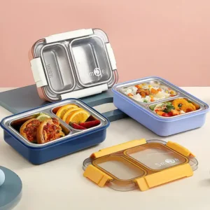 2 Grid-Spill Free-Stainless Steel Lunchbox-1