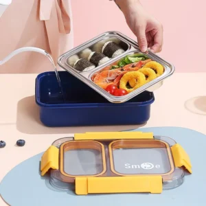 2 Grid-Spill Free-Stainless Steel Lunchbox-2