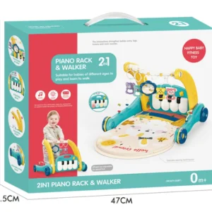2 In 1 Baby push walker & Piano Rack - Baby Gym Play Mat - 1