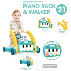 2 In 1 Baby Walker & Piano Rack - Baby Gym Play Mat - 2