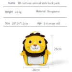 3D Safari Animal Backpack Fun Lightweight Animal Bag for Kids Toddlers measurement
