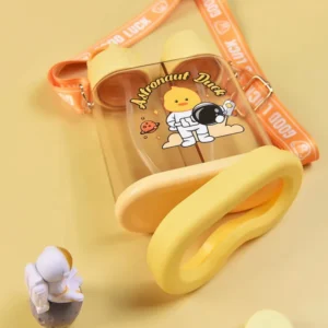 Cute Dual Kids Sipper - Carry 2 Drinks - Duck Yellow