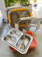 GIBO - 3 Grid-100% Spill Free-Stainless Steel Lunchbox-4