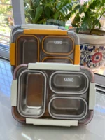 GIBO - 3 Grid-100% Spill Free-Stainless Steel Lunchbox-6