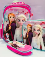 Kids School Comb Backpack 16 inches with Pencil Case and Lunch Box Cute Lightweight Toddler Preschool Elementary Bag Frozen