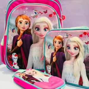 Kids School Comb Backpack 16 inches with Pencil Case and Lunch Box Cute Lightweight Toddler Preschool Elementary Bag Frozen