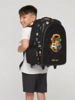 Smiggle 18 Inch Trolley Backpack Premium Wheeled Bag for Boys Girls Harry Potter Black BG