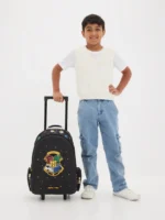 Smiggle 18 Inch Trolley Backpack Premium Wheeled Bag for Boys Girls Harry Potter Black with Boy