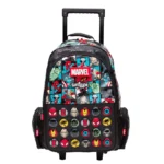 Smiggle 18 Inch Trolley Backpack Premium Wheeled Bag for Boys Girls Marvel white BG