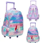 Smiggle 18 Inch Trolley Backpack Premium Wheeled Bag for Boys Girls Mermaid all view