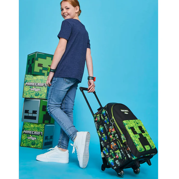 Smiggle Trolley Backpack - 18” Premium Quality-Minecraft