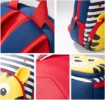 Zoo Animal Plush Backpack Soft Cute Explorer Bag for Toddlers Kindergarten Kids Lion Collage