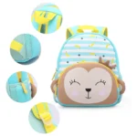 Zoo Animal Plush Backpack Soft Cute Explorer Bag for Toddlers Kindergarten Kids Monkey All View