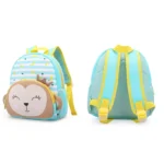 Zoo Animal Plush Backpack Soft Cute Explorer Bag for Toddlers Kindergarten Kids Monkey Front and back