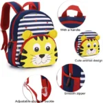 Zoo Animal Plush Backpack Soft Cute Explorer Bag for Toddlers Kindergarten Kids Tiger All View