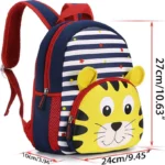 Zoo Animal Plush Backpack Soft Cute Explorer Bag for Toddlers Kindergarten Kids Tiger Measurement