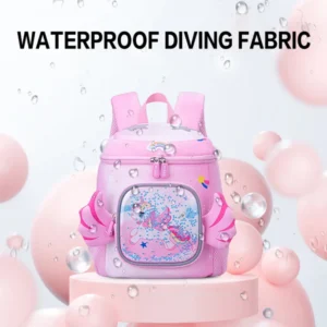 Luxury 13 Unicorn Backpack for Girls Glitter Wings Waterproof Design pink bag