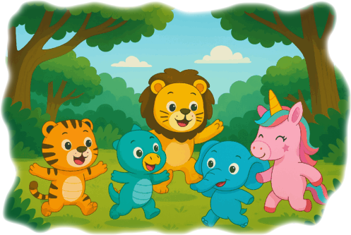 An Animal Story for Kids About Friendship Teamwork in jungle Animals