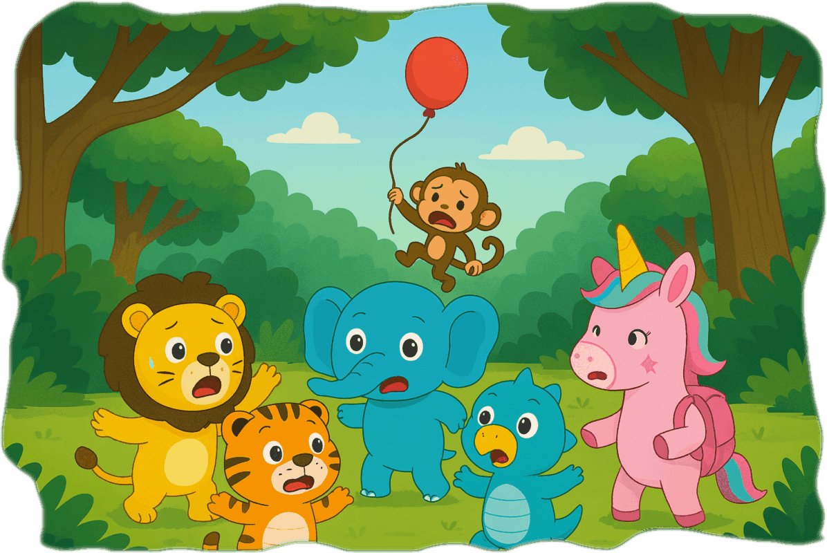 An Animal Story for Kids About Friendship Teamwork in jungle Monkey