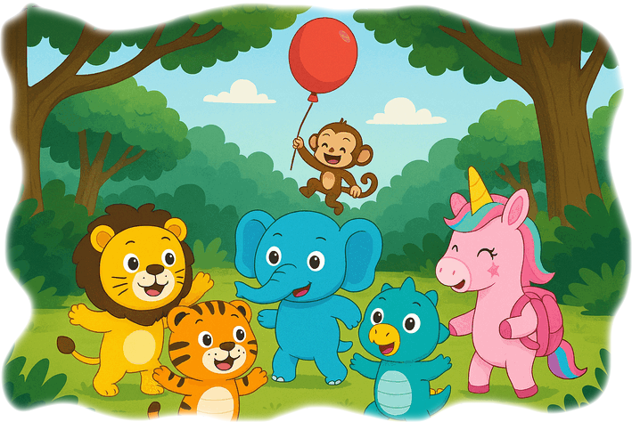 An Animal Story for Kids About Friendship Teamwork in jungle Success