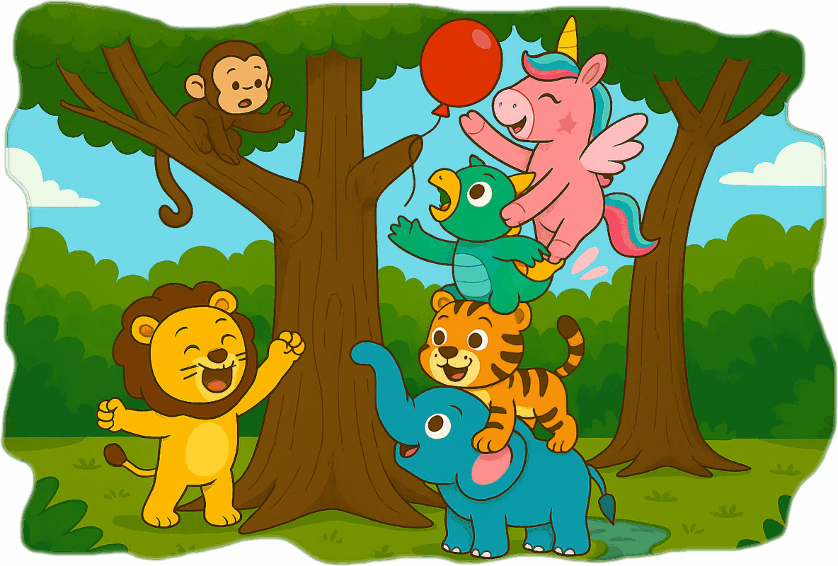 An Animal Story for Kids About Friendship Teamwork in jungle team work