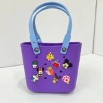 Crocs beach bag purple white bg