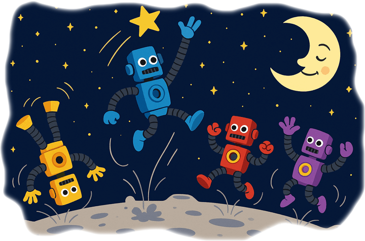 Pop Tubes and the Moon Story jumping