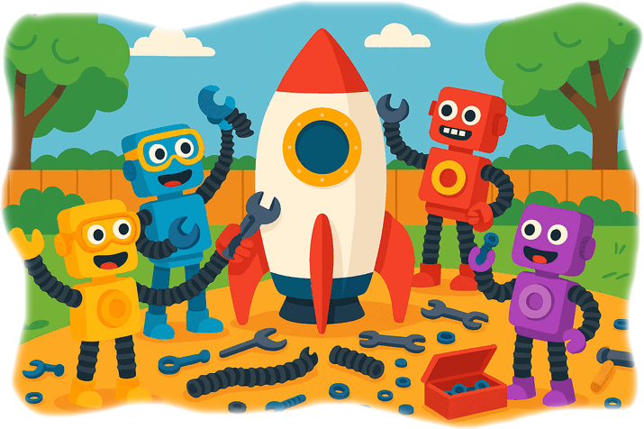 Pop Tubes and the Moon Story rocket