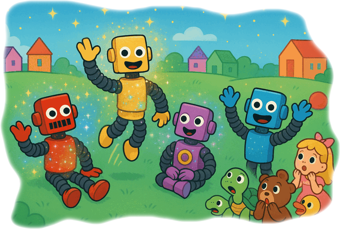 Pop Tubes and the Moon Story with friends