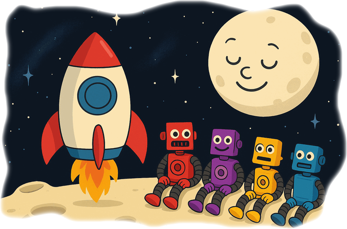 Pop Tubes and the Moon Story with moon