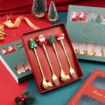 Stainless Steel Christmas Cutlery Set front