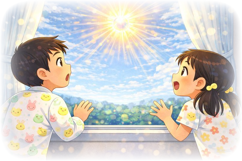 The Morning Mystery of Flying Bubbles for Kids sun