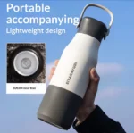 Sitarayuri 700ml portable lightweight camping bottle with SUS304 stainless steel inner liner in white color