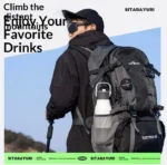 Sitarayuri 700ml insulated camping bottle in hiking backpack side pocket during mountain trekking