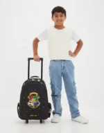 Smiggle 18 Inch Trolley Backpack Premium Wheeled Bag for Boys Girls Harry Potter Black with Boy